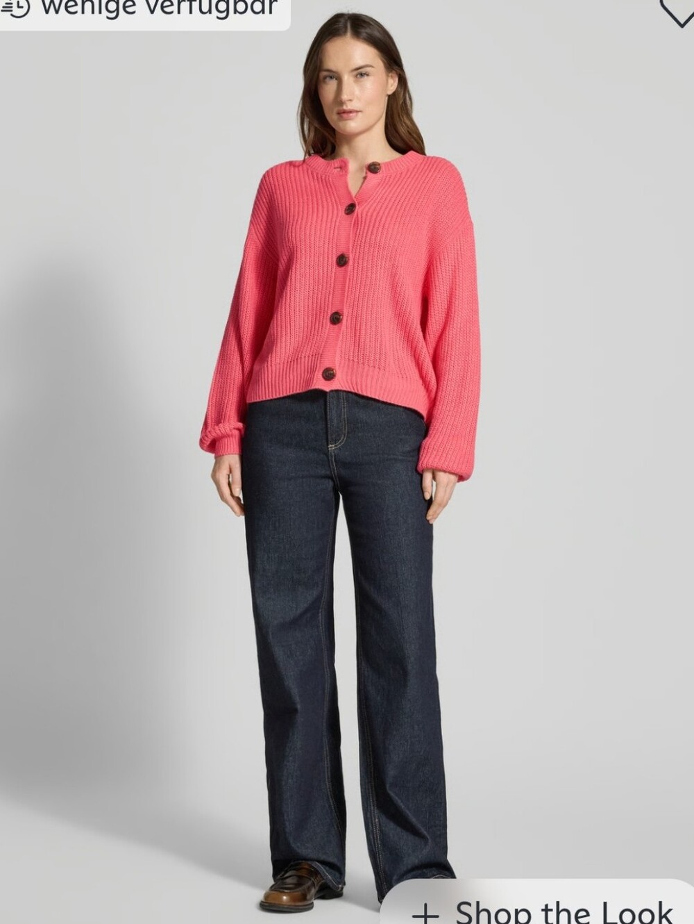 Vero Moda Coral Pink Button-Up Knit Cardigan. Curve